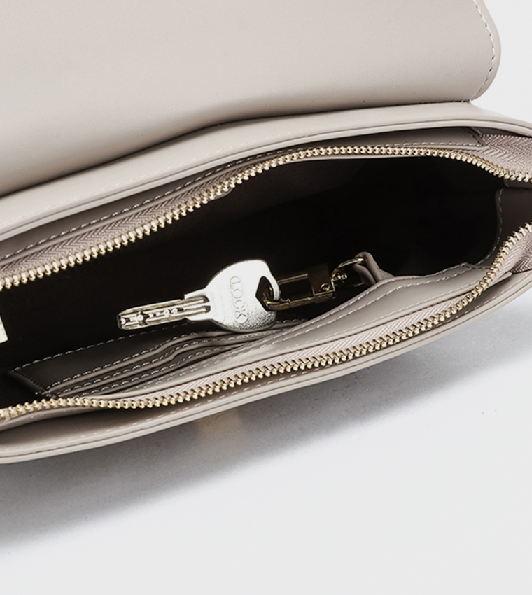 Solid Satchel Bag with Coin Pouch