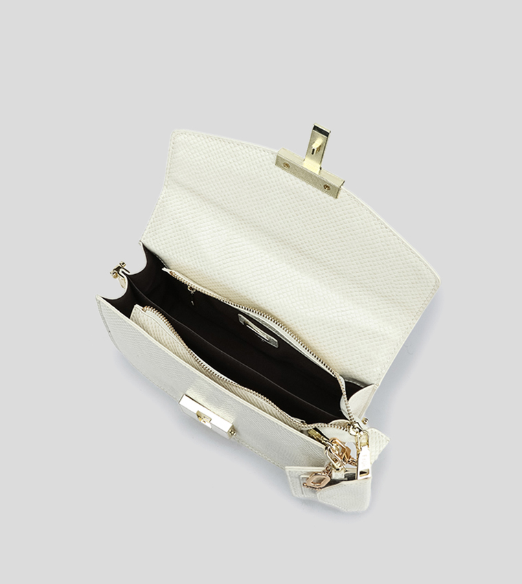 Textured Satchel Bag with Coin Pouch