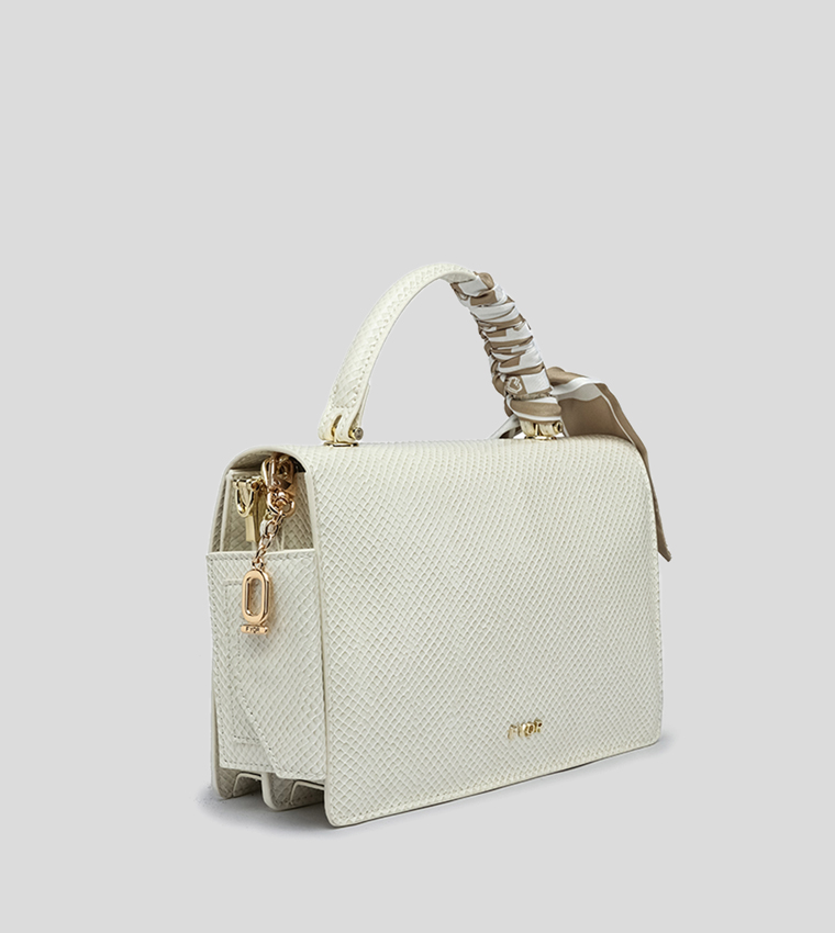 Textured Satchel Bag with Coin Pouch