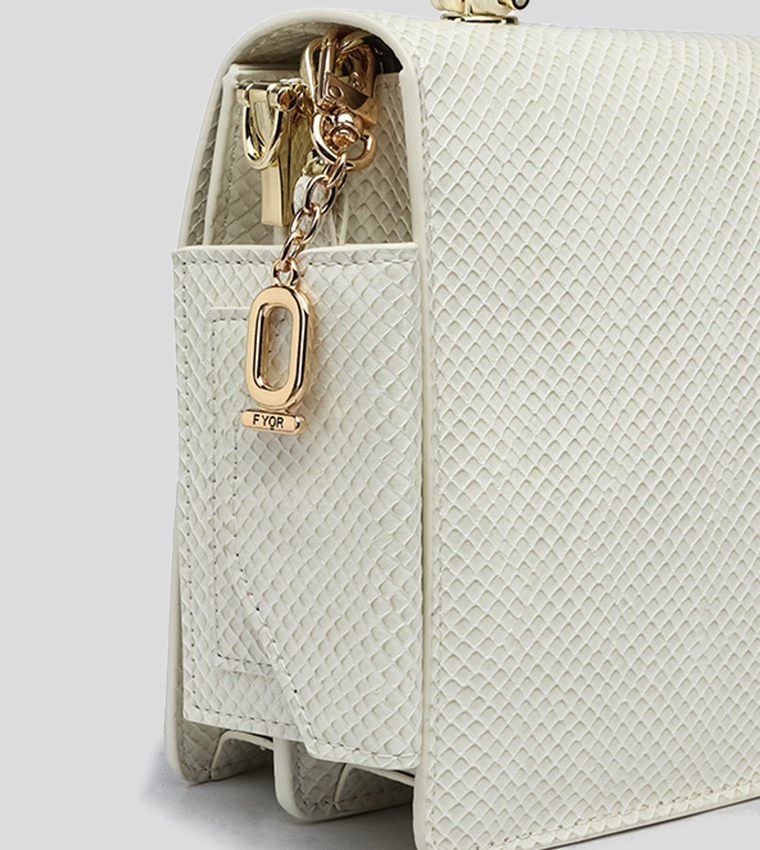 Textured Satchel Bag with Coin Pouch