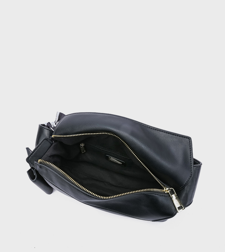 Solid Shoulder Bag with Coin Pouch