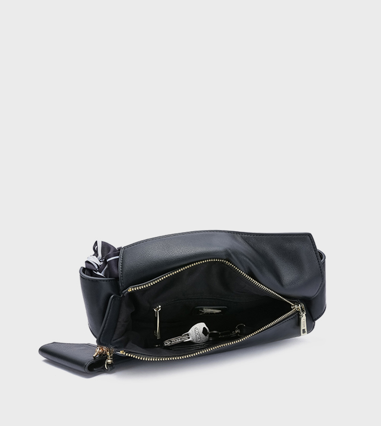 Solid Shoulder Bag with Coin Pouch