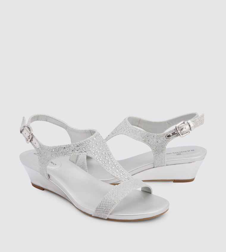 Buy Bandolino Gavina2 Buckle Closure Sandals Silver In Silver