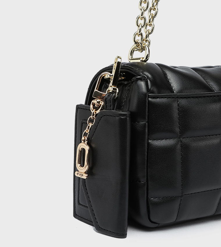 Quilted Crossbody Bag with Coin Pouch