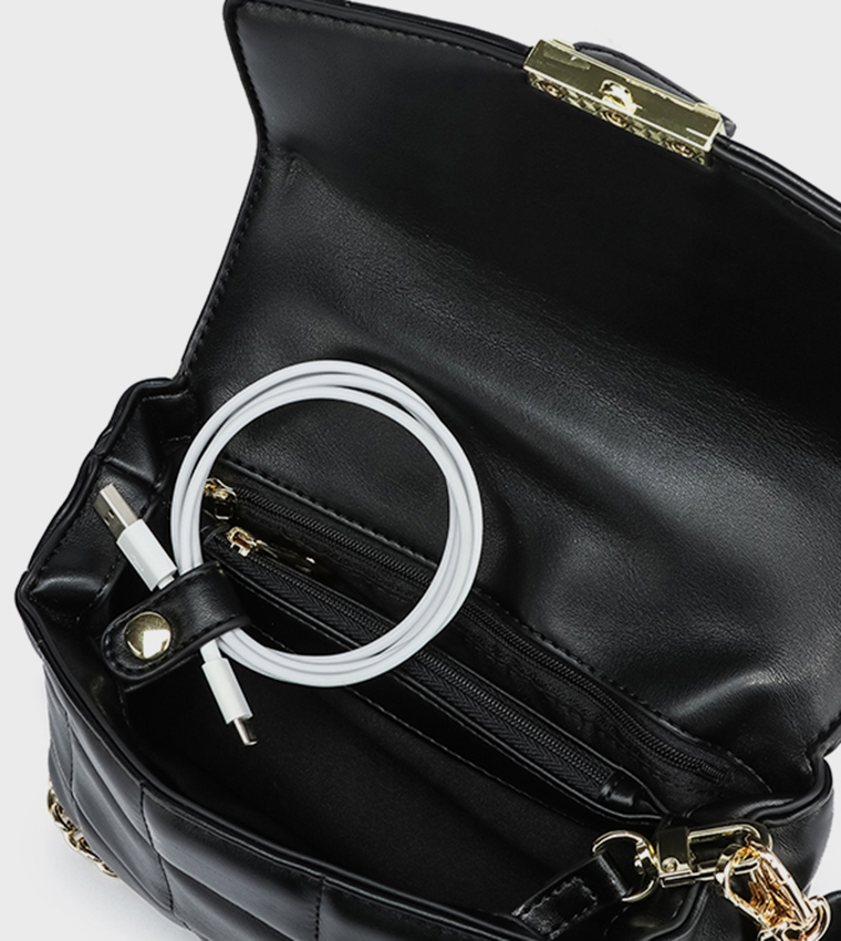 Quilted Crossbody Bag with Coin Pouch