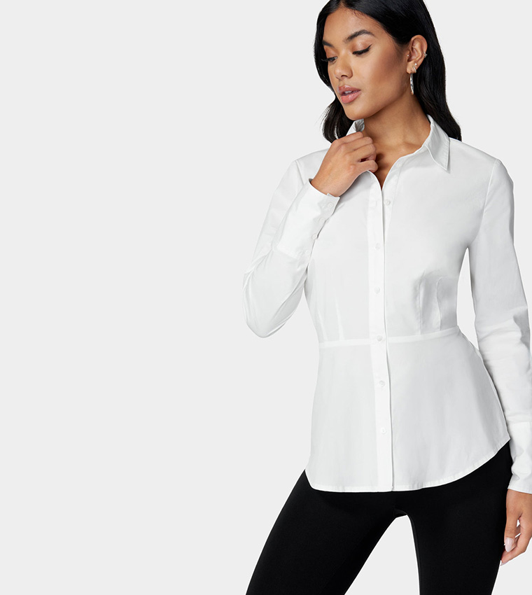 Peplum shirts best sale with sleeves