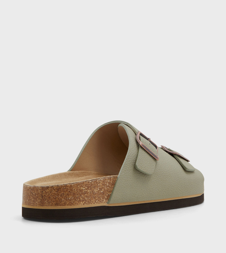 BELAGIO Textured Open Toe Flat Sandals