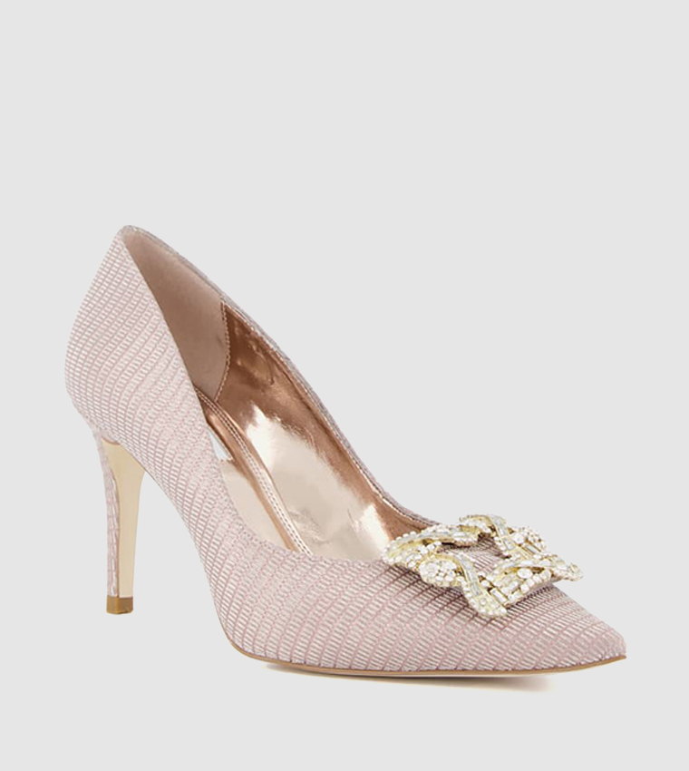 Buy Dune London Betti Jewelled Brooch Detail Court Shoes In Beige 6thStreet Bahrain