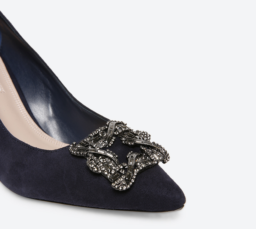 Buy Dune London Betti Mid Heels Navy In Navy 6thStreet Oman