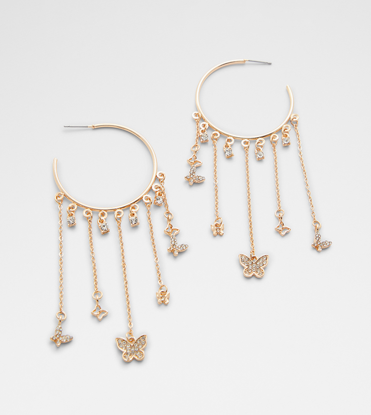 Buy Aldo Accessories BETTYY Embellished Hoop Earrings In Gold 6thStreet Bahrain
