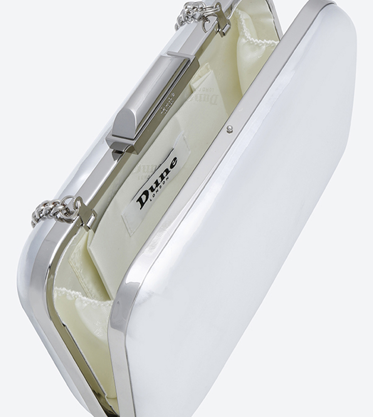 Hard Case Box Clutch - Silver