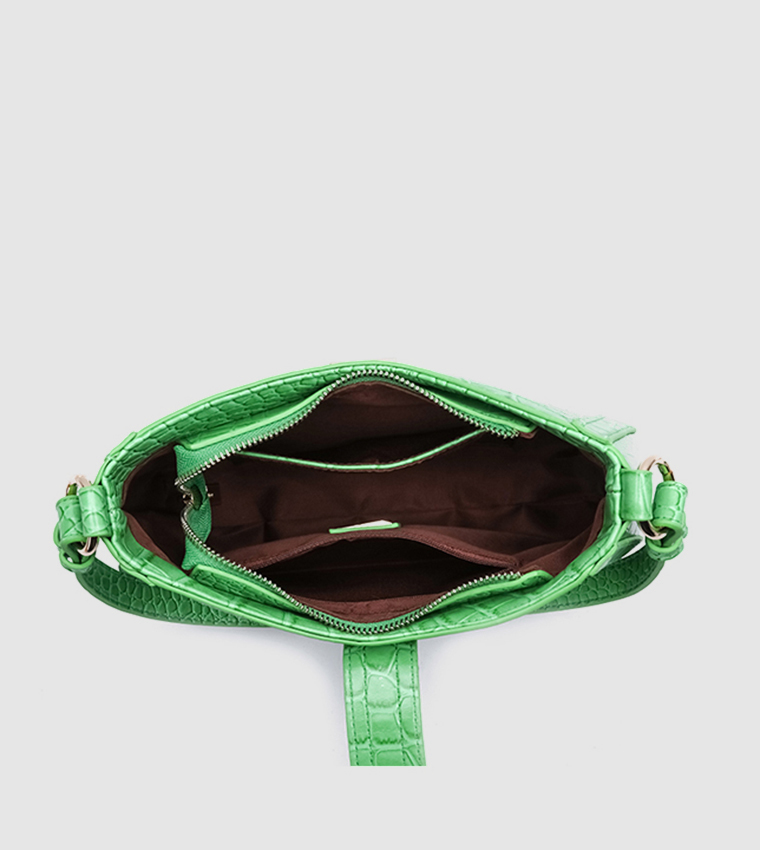 Croc Textured Shoulder Bag