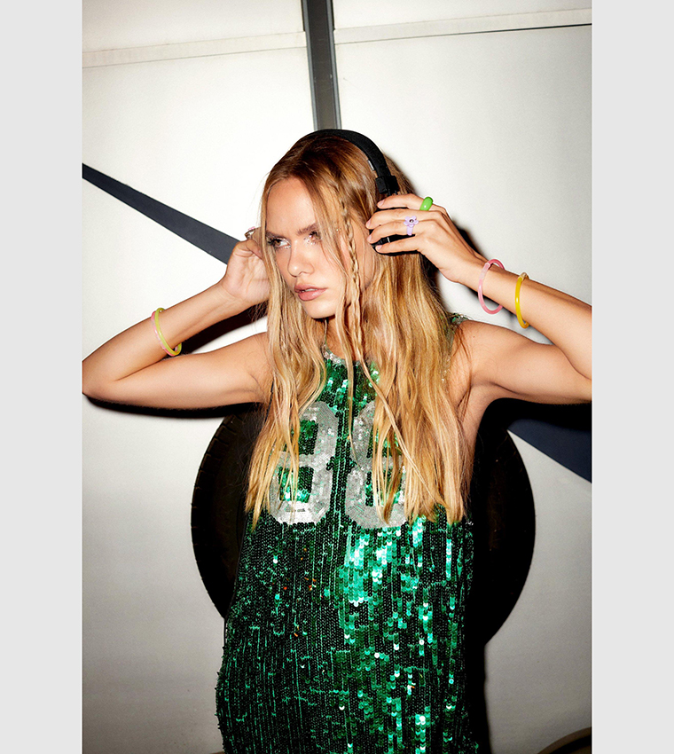 green emerald velvet dress NEW Nasty Gal Green Diamante Embellished Tassel Beaded Bandeau Top Set   Brie