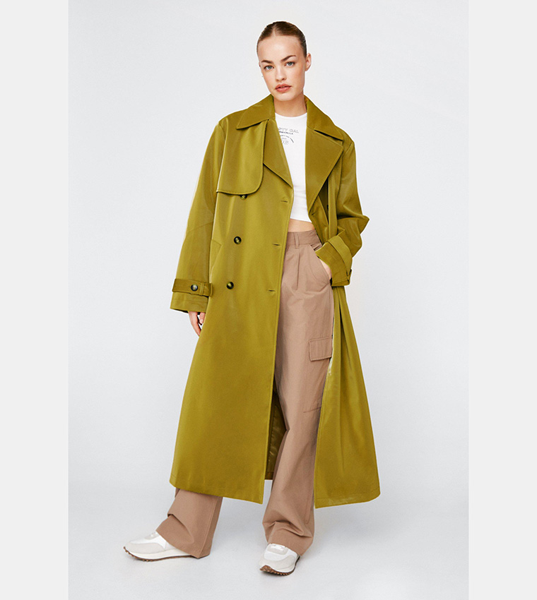 Nasty Gal Olive Vinyl Coat Buy Nasty Gal Vinyl Longline Trench