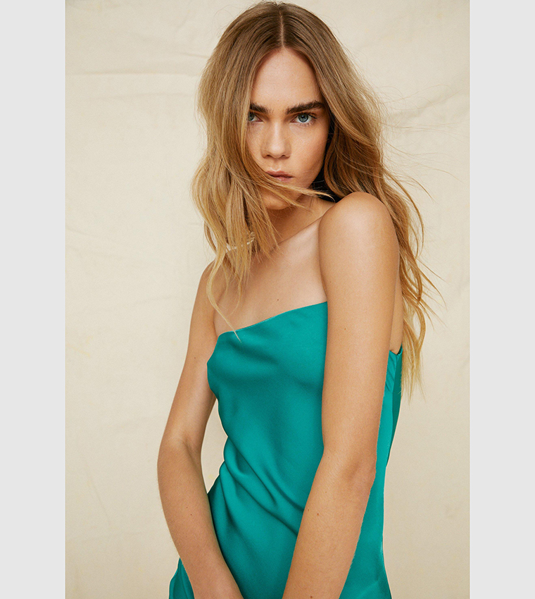 nasty gal green slip dress Buy Nasty Gal One Shoulder Maxi Slip Dress In Green