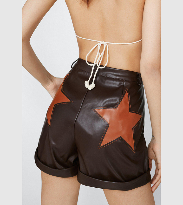 Leather deals star shorts