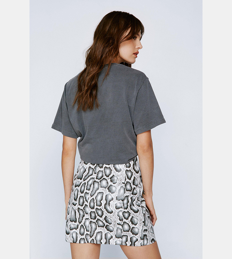 Buy Nasty Gal Snake Print Faux Leather Mini Skirt In Multiple Colors 6thStreet Oman