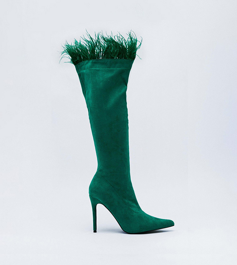 Emerald green thigh high boots best sale