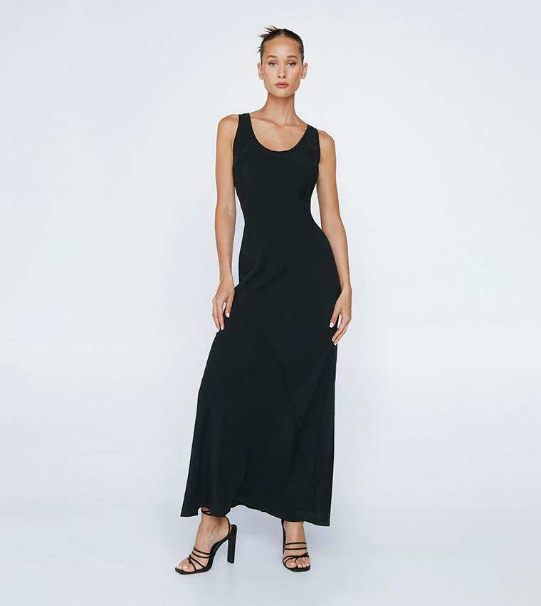 Buy Nasty Gal Petite Premium Scoop Neck Maxi Dress In Black
