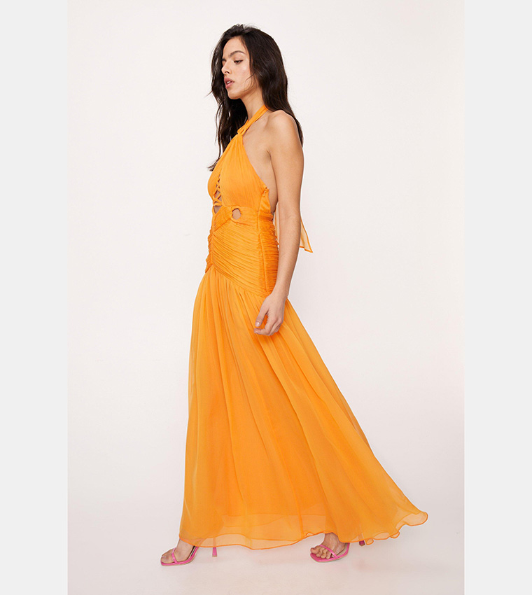 Orange maxi cheap dress