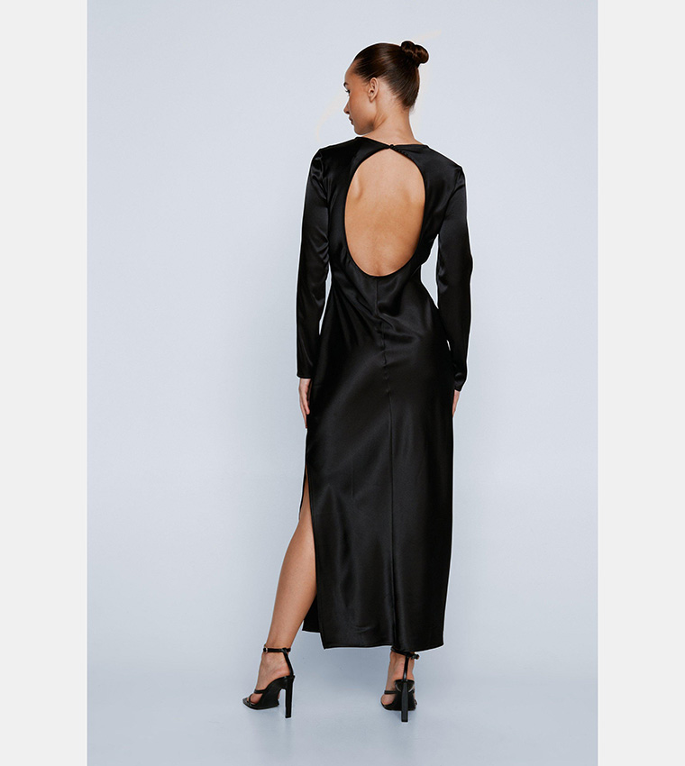black strappy backless dress Black Strappy Backless Mermaid Evening Gown  Aquarius Brand
