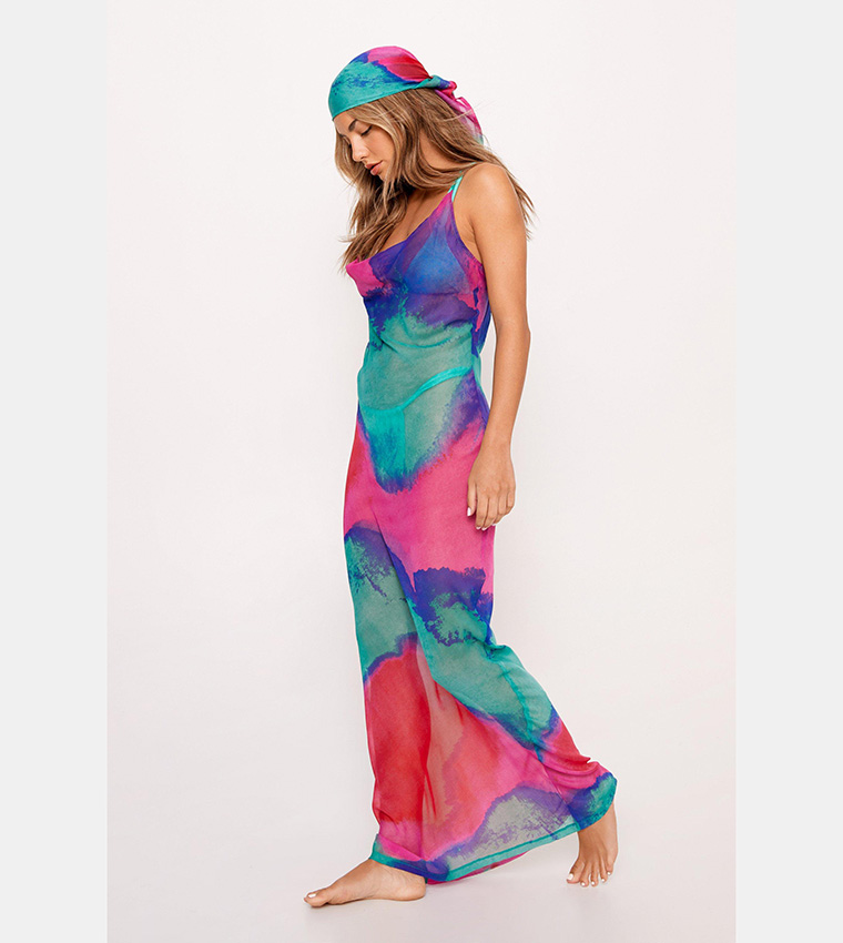 Tie Dye Chiffon Dress