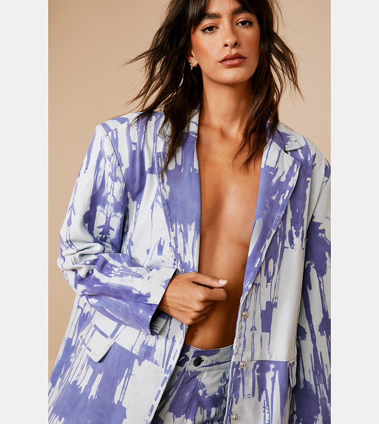 blue tie dye blazers