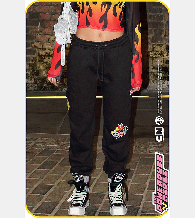 Buy Nasty Gal The Powerpuff Girls Embroidered Cargo Joggers In Black 6thStreet UAE