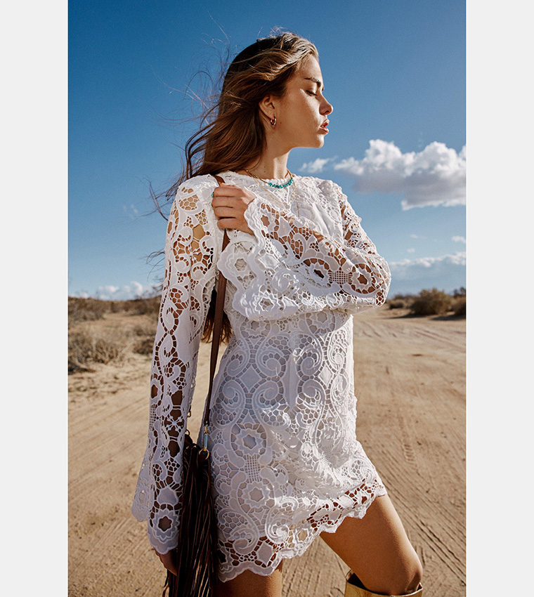 casual ivory lace dress