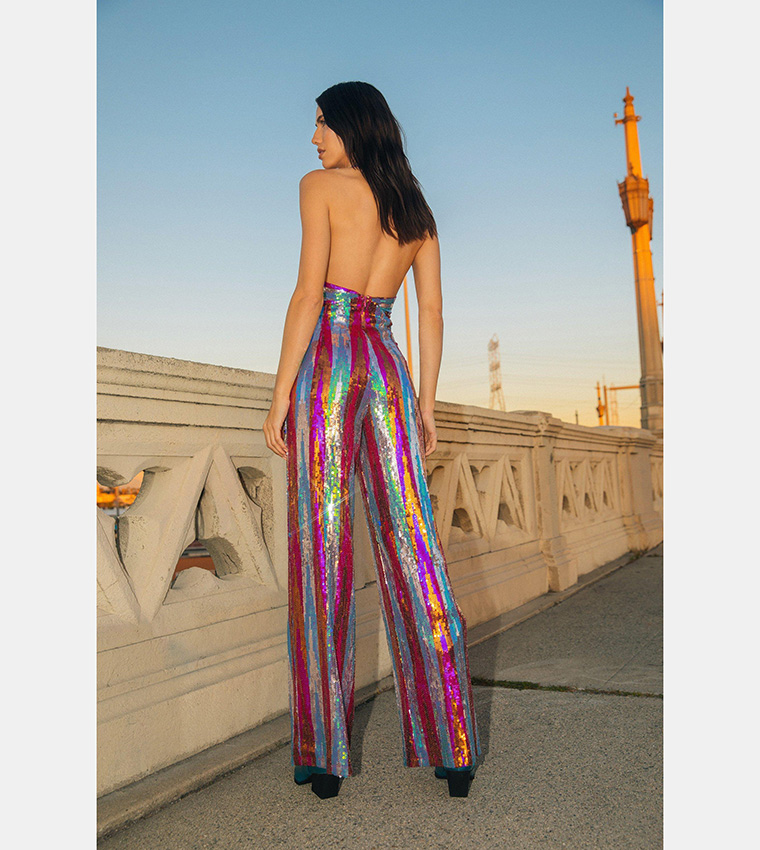 Sequin Jumpsuit Rainbow