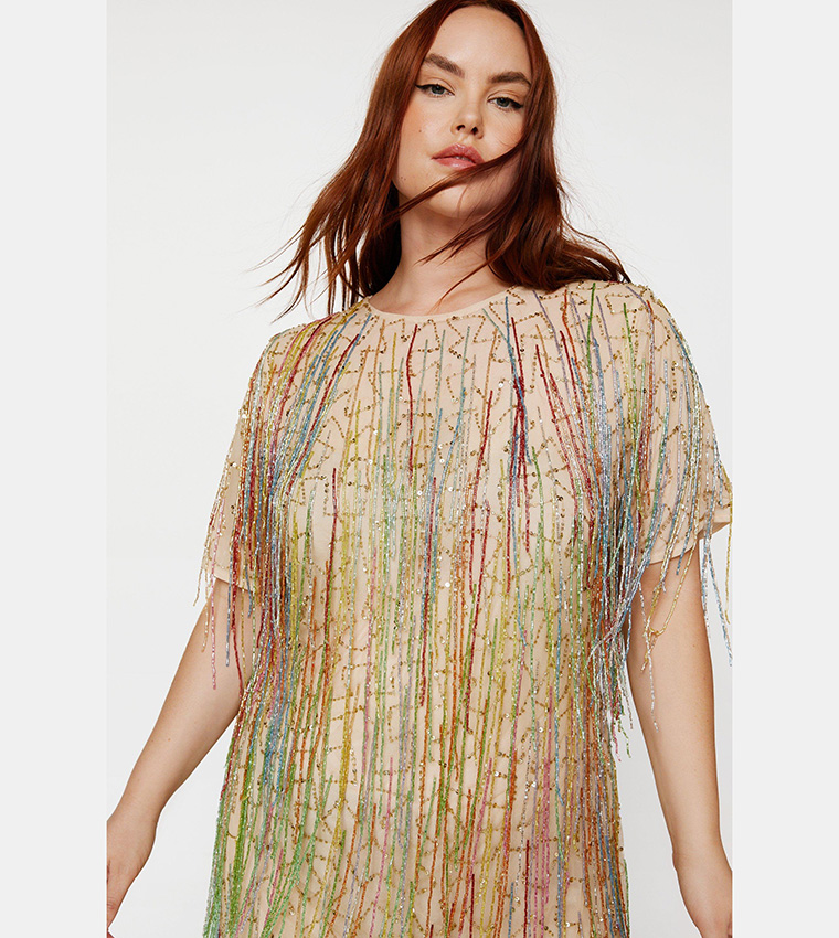 plus size tassel beaded mini shift dress Buy Nasty Gal Tassel Beaded Mini Shift Dress In Yellow