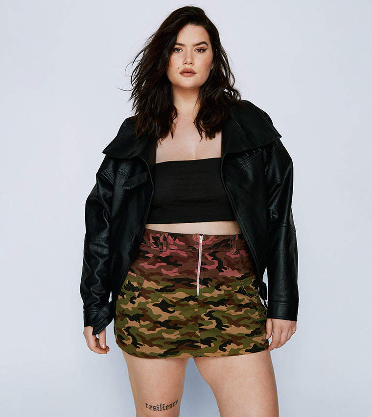 Buy Nasty Gal Plus Size Ombre Camo Mini Skirt In CAMO 6thStreet Bahrain