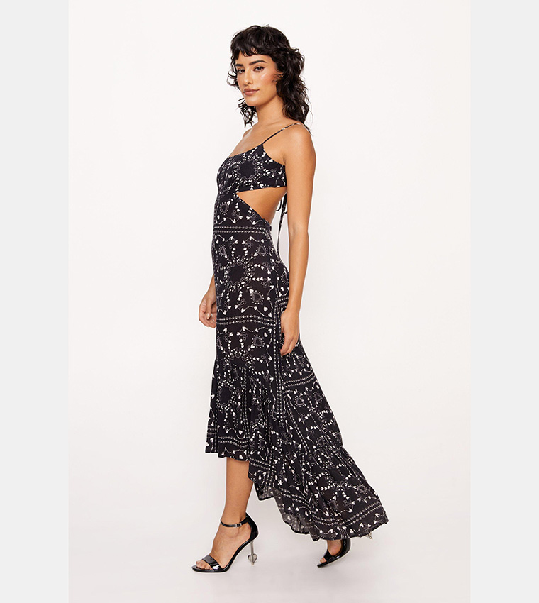 Tall One Shoulder Pleated Maxi Dress