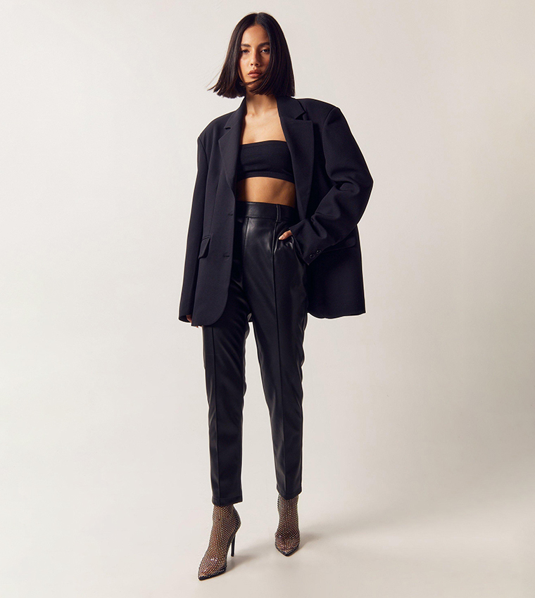 Faux Leather Slim Leg Pants