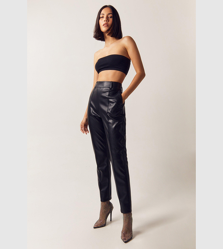 Faux Leather Slim Leg Pants