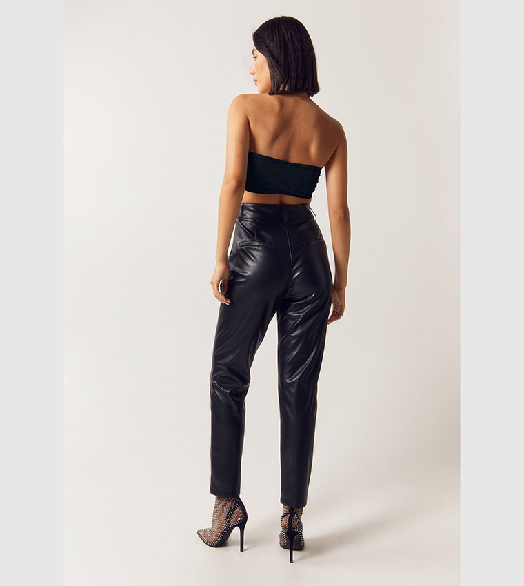 Faux Leather Slim Leg Pants