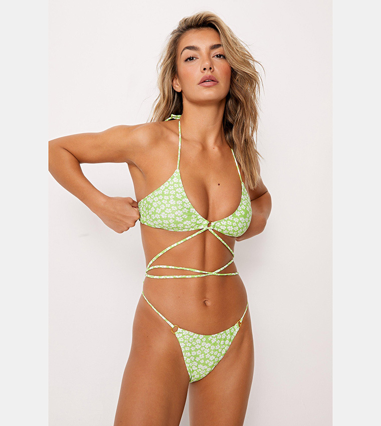 Buy Nasty Gal Ditsy Floral Floss Waist Triangle Bikini And Tank