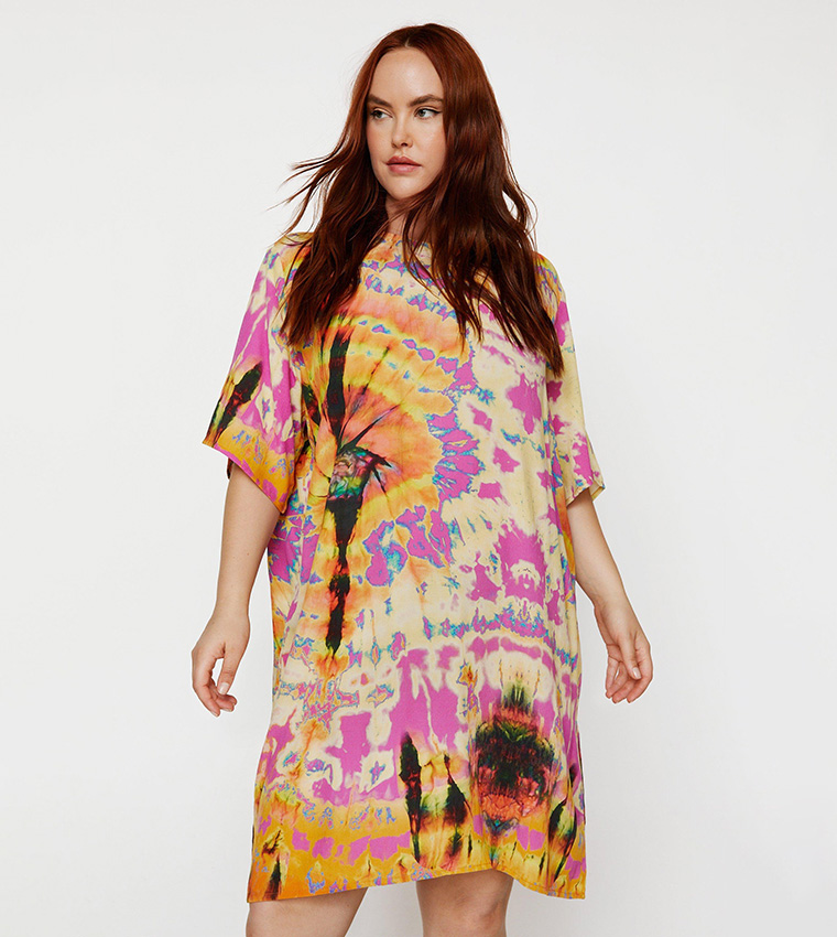 Rainbow tie dye t shirt dress hotsell