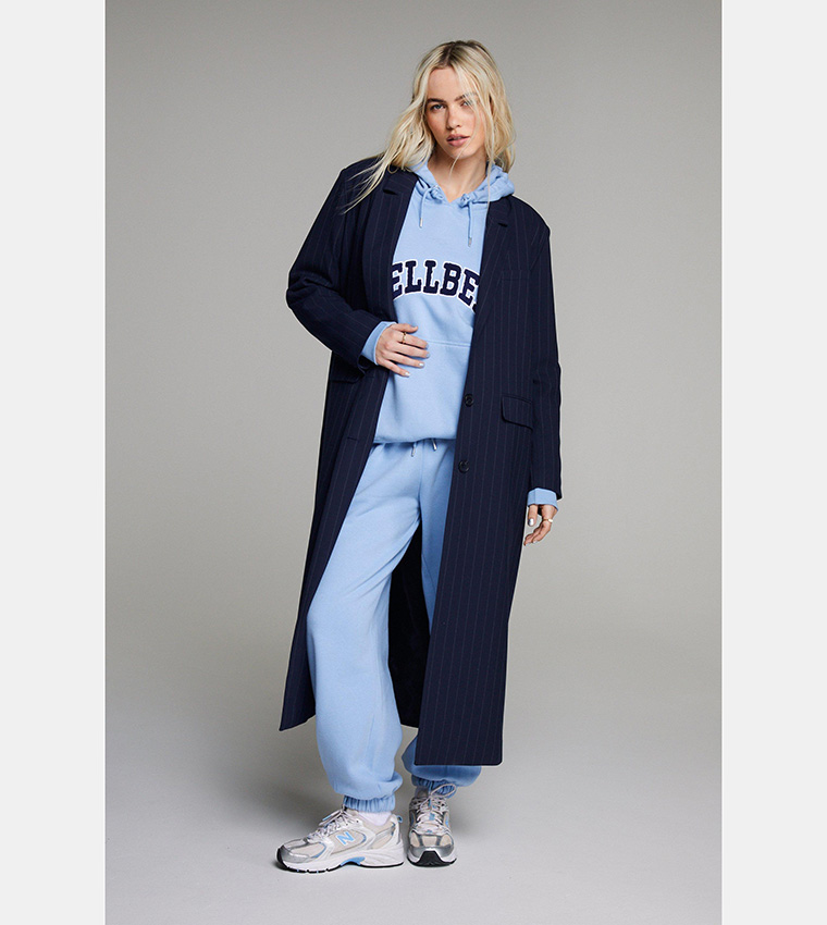 Buy Nasty Gal Premium Pinstripe Duster Coat In Navy 6thStreet Qatar