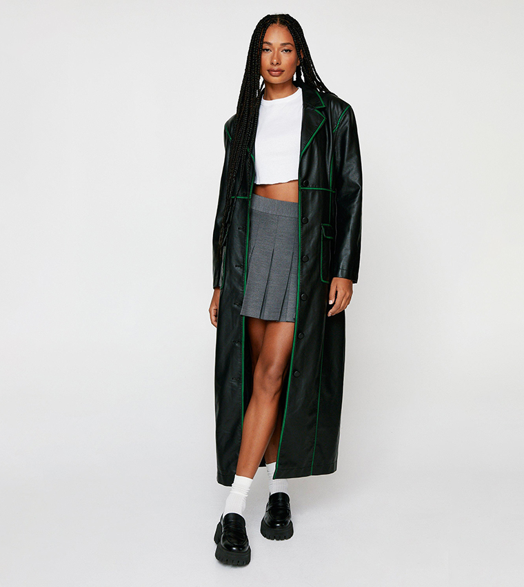 Hooded pleather duster sale