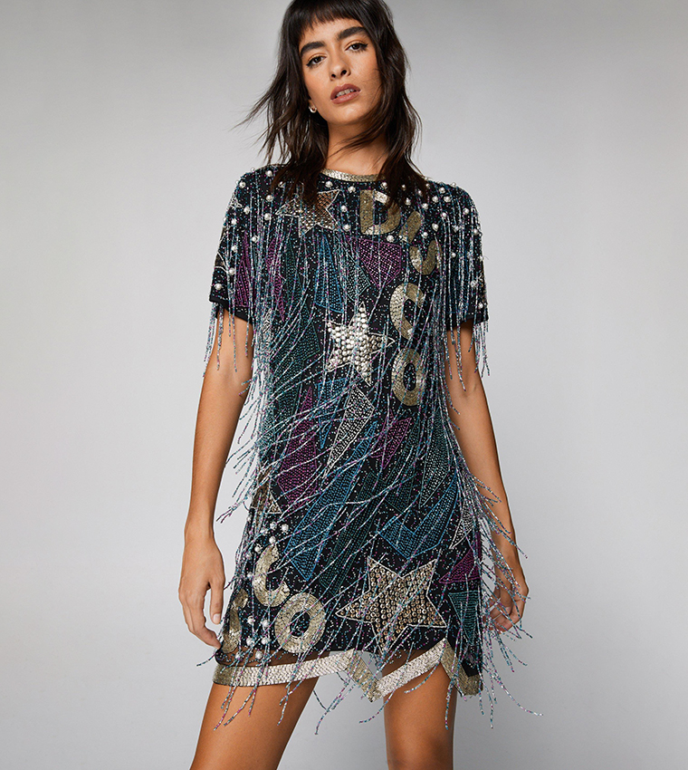 Beaded shop shift dresses