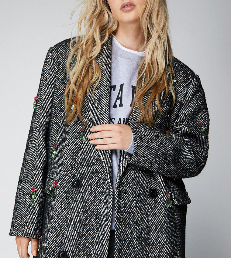 Embellished duster coat best sale