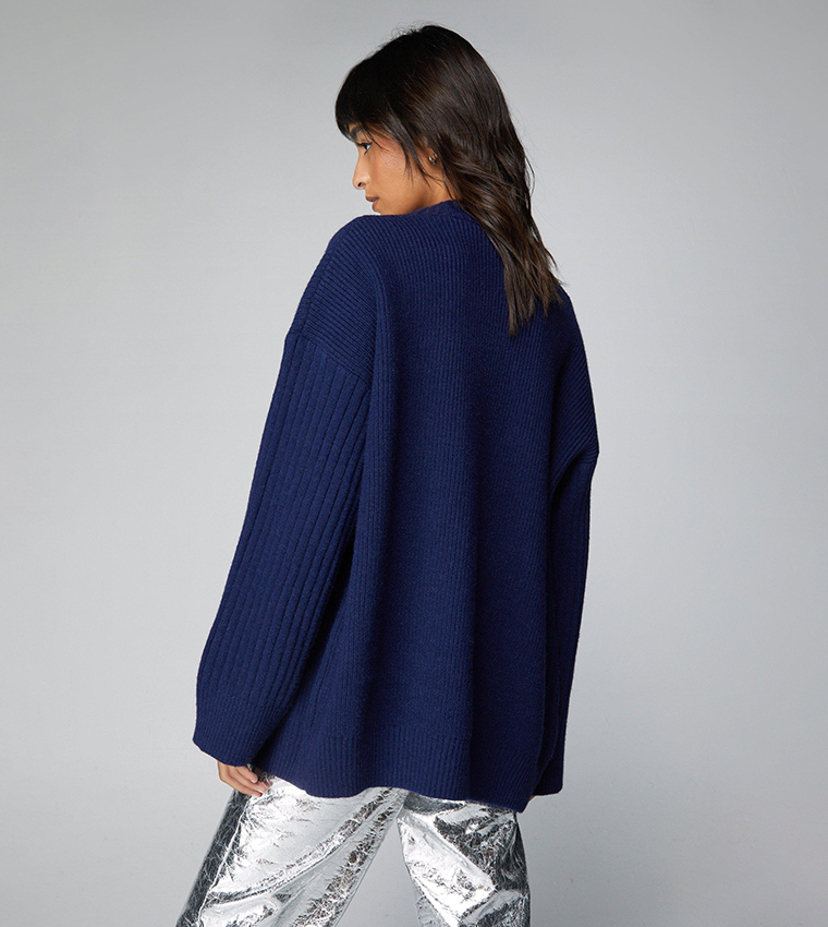 Oversized shop navy cardigan