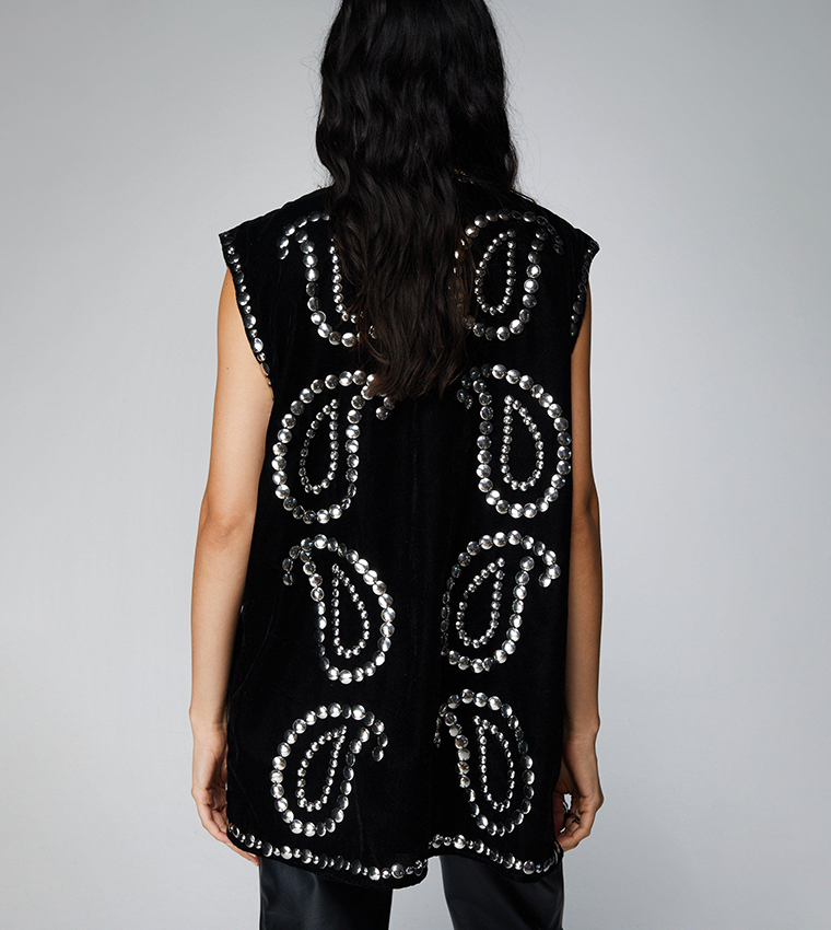 Longline sleeveless vest best sale