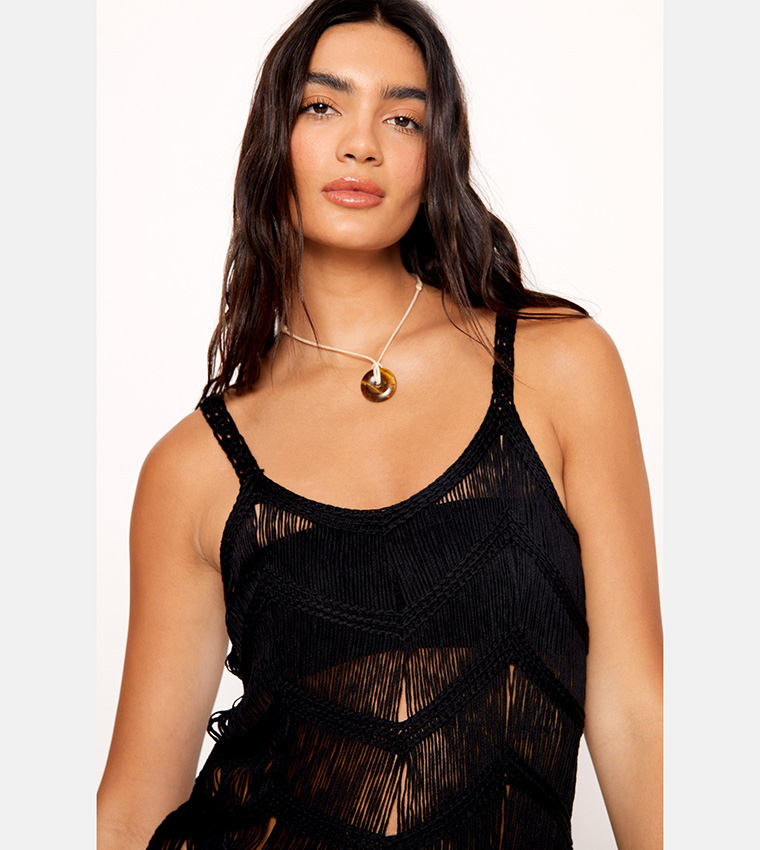 Macrame Mini Tassel Beach Dress