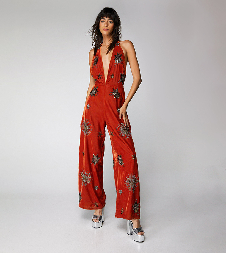 Nasty gal red jumpsuit on sale