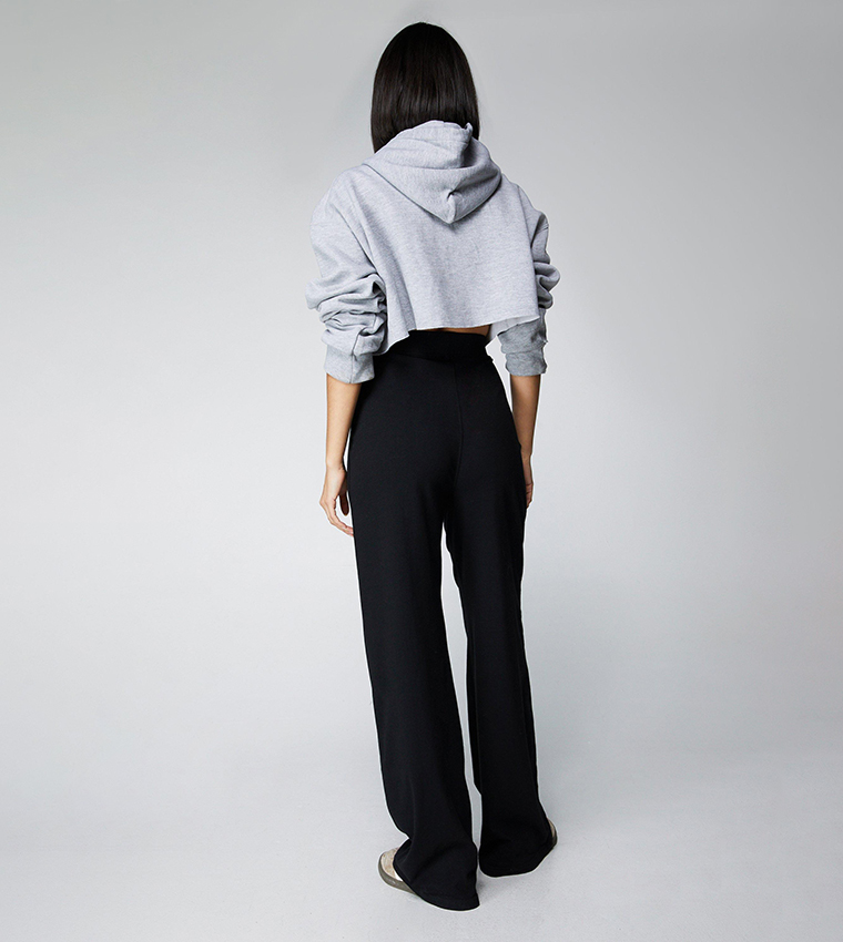 Buy Nasty Gal Wide Leg Jersey Pants In Black