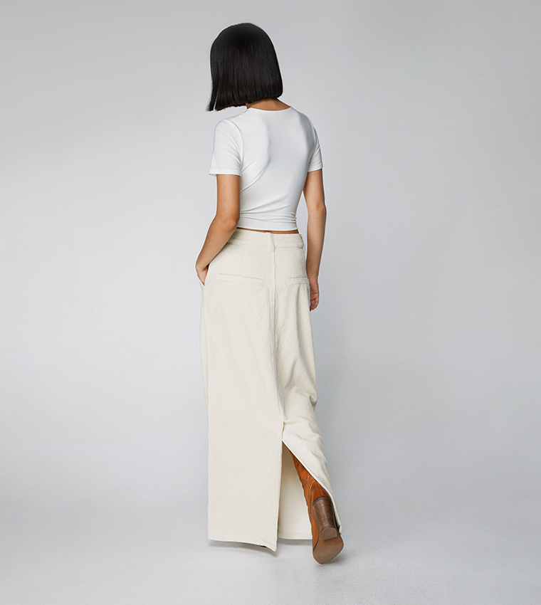 Corduroy Column Maxi Skirt