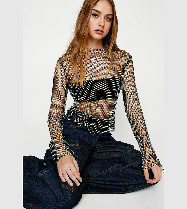 nasty gal mesh top