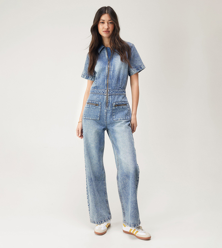 Nasty gal denim jumpsuit on sale